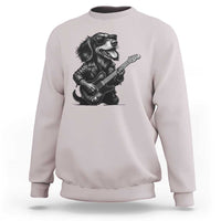 Rock And Roll Dachshund Sweatshirt Dog Playing Guitar Music Lover - Wonder Print Shop