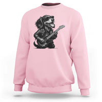 Rock And Roll Dachshund Sweatshirt Dog Playing Guitar Music Lover - Wonder Print Shop