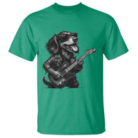 Rock And Roll Dachshund T Shirt Dog Playing Guitar Music Lover - Wonder Print Shop