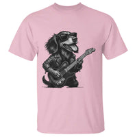 Rock And Roll Dachshund T Shirt Dog Playing Guitar Music Lover - Wonder Print Shop
