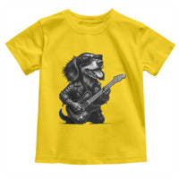 Rock And Roll Dachshund Toddler T Shirt Dog Playing Guitar Music Lover - Wonder Print Shop