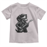 Rock And Roll Dachshund Toddler T Shirt Dog Playing Guitar Music Lover - Wonder Print Shop