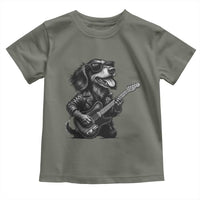 Rock And Roll Dachshund Toddler T Shirt Dog Playing Guitar Music Lover - Wonder Print Shop