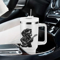 Rock And Roll Dachshund Tumbler With Handle Dog Playing Guitar Music Lover
