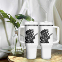 Rock And Roll Dachshund Tumbler With Handle Dog Playing Guitar Music Lover
