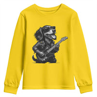 Rock And Roll Dachshund Youth Sweatshirt Dog Playing Guitar Music Lover - Wonder Print Shop