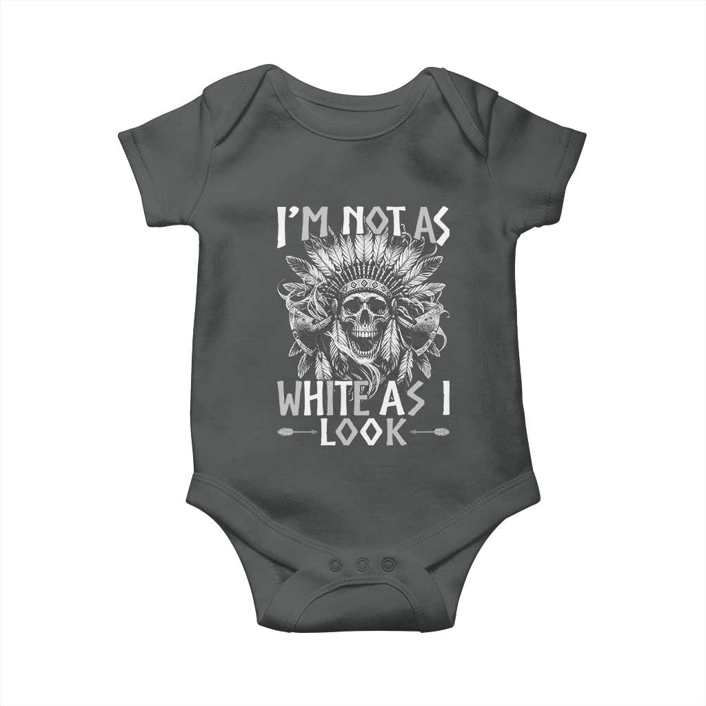 Vintage Native Warrior Skull Baby Onesie Im Not As White As I Look