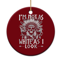 Vintage Native Warrior Skull Ceramic Ornament Im Not As White As I Look