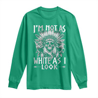 Vintage Native Warrior Skull Long Sleeve Shirt Im Not As White As I Look