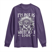 Vintage Native Warrior Skull Long Sleeve Shirt Im Not As White As I Look