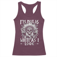 Vintage Native Warrior Skull Racerback Tank Top Im Not As White As I Look
