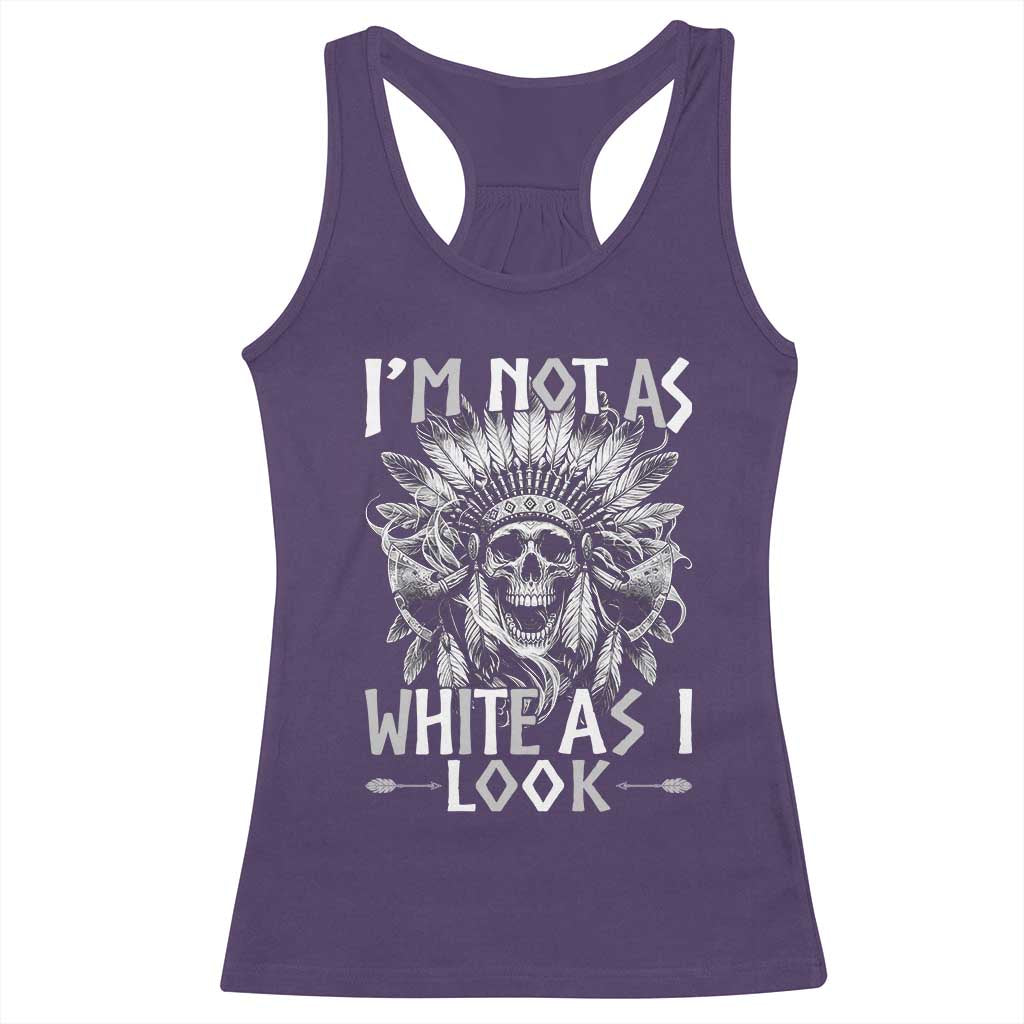Vintage Native Warrior Skull Racerback Tank Top Im Not As White As I Look