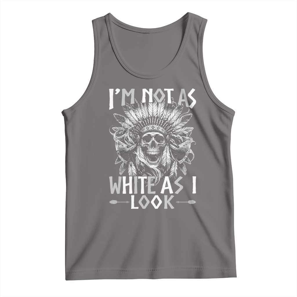 Vintage Native Warrior Skull Tank Top Im Not As White As I Look