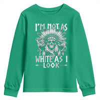 Vintage Native Warrior Skull Youth Sweatshirt Im Not As White As I Look