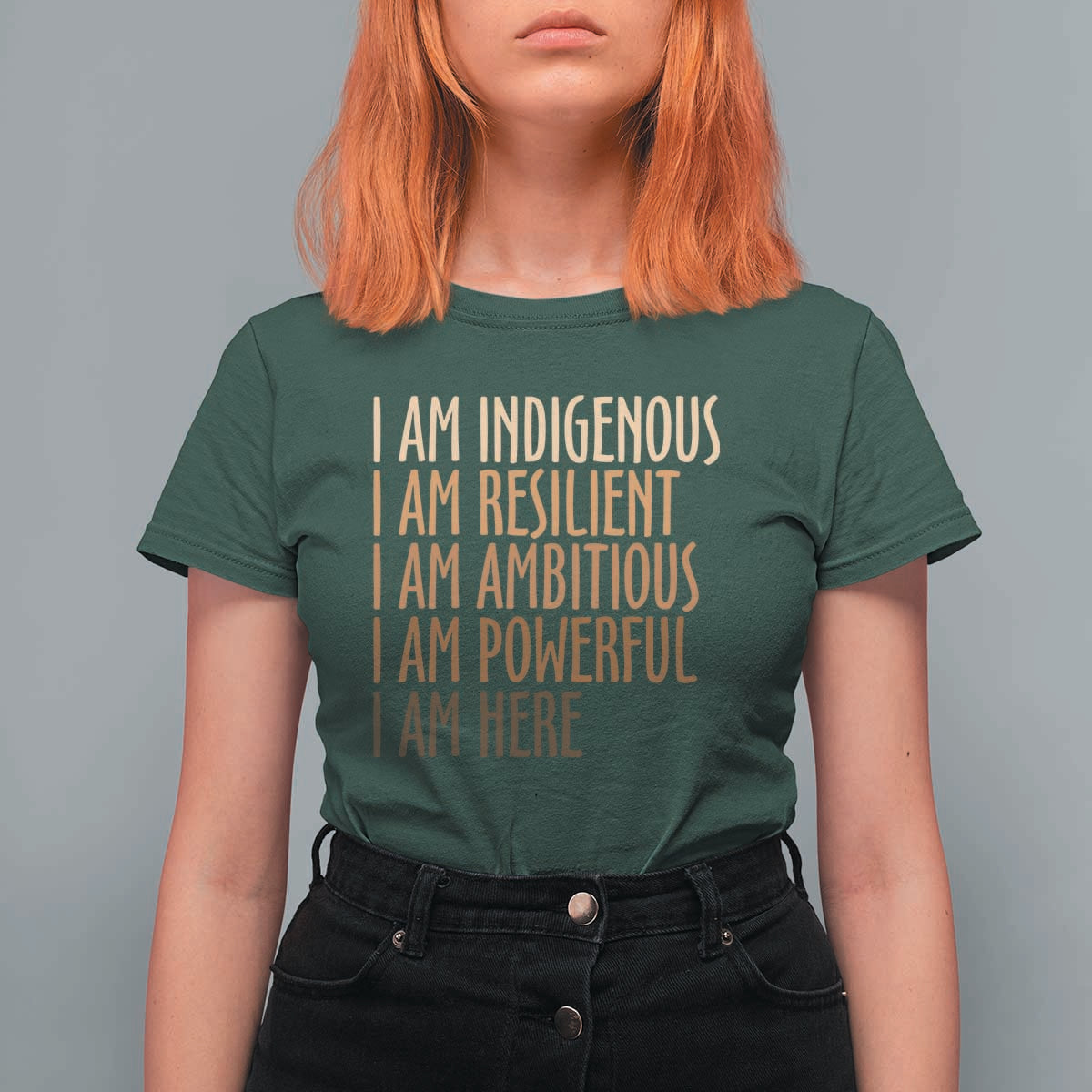 Indigenous Peoples Day Gifts T Shirt For Women Resilient Ambitious Powerful Here