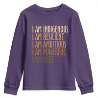 Indigenous Peoples Day Gifts Youth Sweatshirt Resilient Ambitious Powerful Here