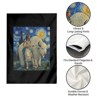 White Buffalo Woman Garden Flag North American Native Legends Starry Night Inspired Art