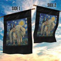 White Buffalo Woman Garden Flag North American Native Legends Starry Night Inspired Art