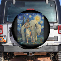 White Buffalo Woman Spare Tire Cover North American Native Legends Starry Night Inspired Art