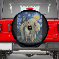 White Buffalo Woman Spare Tire Cover North American Native Legends Starry Night Inspired Art