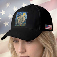 White Buffalo Woman Baseball Cap North American Native Legends Starry Night Inspired Art