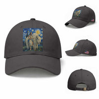 White Buffalo Woman Baseball Cap North American Native Legends Starry Night Inspired Art