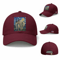 White Buffalo Woman Baseball Cap North American Native Legends Starry Night Inspired Art