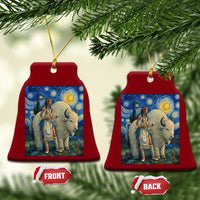 White Buffalo Woman Ceramic Ornament North American Native Legends Starry Night Inspired Art