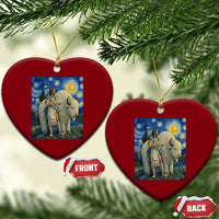 White Buffalo Woman Ceramic Ornament North American Native Legends Starry Night Inspired Art