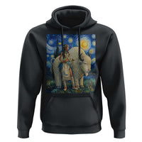 White Buffalo Woman Hoodie North American Native Legends Starry Night Inspired Art