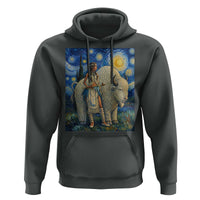 White Buffalo Woman Hoodie North American Native Legends Starry Night Inspired Art