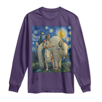 White Buffalo Woman Long Sleeve Shirt North American Native Legends Starry Night Inspired Art