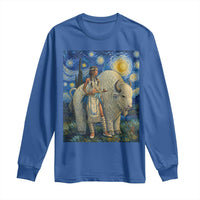 White Buffalo Woman Long Sleeve Shirt North American Native Legends Starry Night Inspired Art