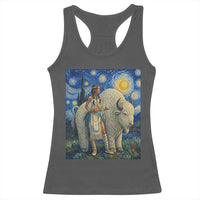 White Buffalo Woman Racerback Tank Top North American Native Legends Starry Night Inspired Art