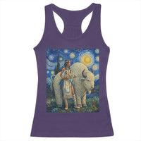 White Buffalo Woman Racerback Tank Top North American Native Legends Starry Night Inspired Art
