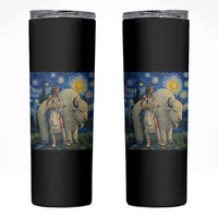 White Buffalo Woman Skinny Tumbler North American Native Legends Starry Night Inspired Art