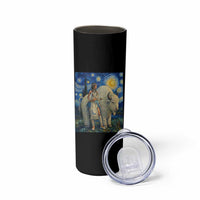 White Buffalo Woman Skinny Tumbler North American Native Legends Starry Night Inspired Art
