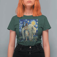 White Buffalo Woman T Shirt For Women North American Native Legends Starry Night Inspired Art