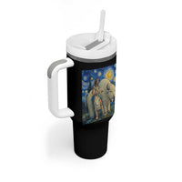 White Buffalo Woman Tumbler With Handle North American Native Legends Starry Night Inspired Art