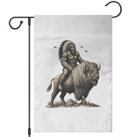 Funny Bigfoot Buffalo Rider Garden Flag Native Inspired Heritage Graphic