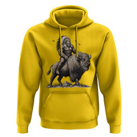 Funny Bigfoot Buffalo Rider Hoodie Native Inspired Heritage Graphic
