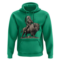 Funny Bigfoot Buffalo Rider Hoodie Native Inspired Heritage Graphic