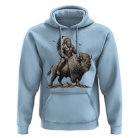 Funny Bigfoot Buffalo Rider Hoodie Native Inspired Heritage Graphic