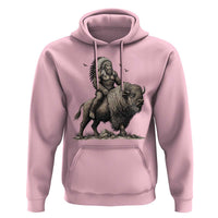 Funny Bigfoot Buffalo Rider Hoodie Native Inspired Heritage Graphic