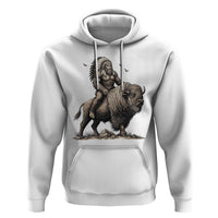 Funny Bigfoot Buffalo Rider Hoodie Native Inspired Heritage Graphic