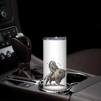 Funny Bigfoot Buffalo Rider Skinny Tumbler Native Inspired Heritage Graphic