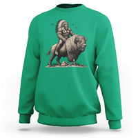 Funny Bigfoot Buffalo Rider Sweatshirt Native Inspired Heritage Graphic