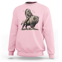 Funny Bigfoot Buffalo Rider Sweatshirt Native Inspired Heritage Graphic