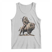 Funny Bigfoot Buffalo Rider Tank Top Native Inspired Heritage Graphic