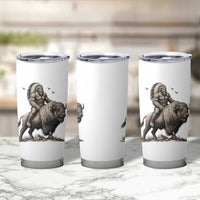 Funny Bigfoot Buffalo Rider Tumbler Cup Native Inspired Heritage Graphic